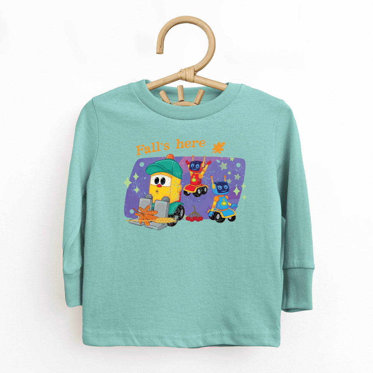 Leo the Truck Fall's Here - Kids Toddler Long Sleeve Graphic Tee
