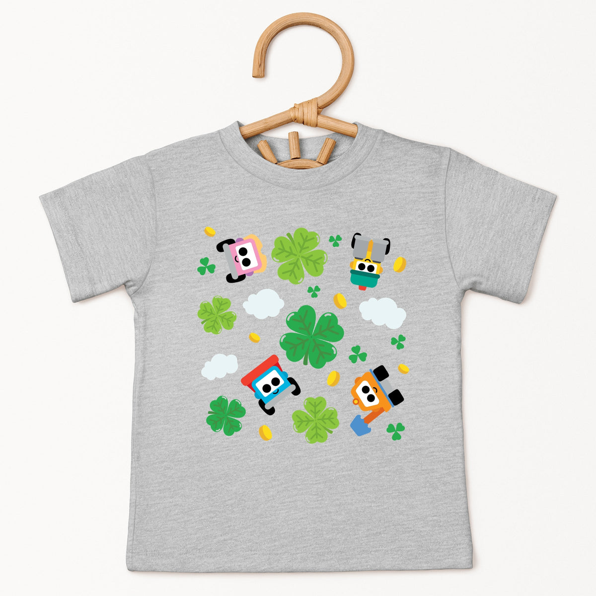 Leo the Truck Clover Collage - Toddler Short Sleeve Graphic T-Shirt