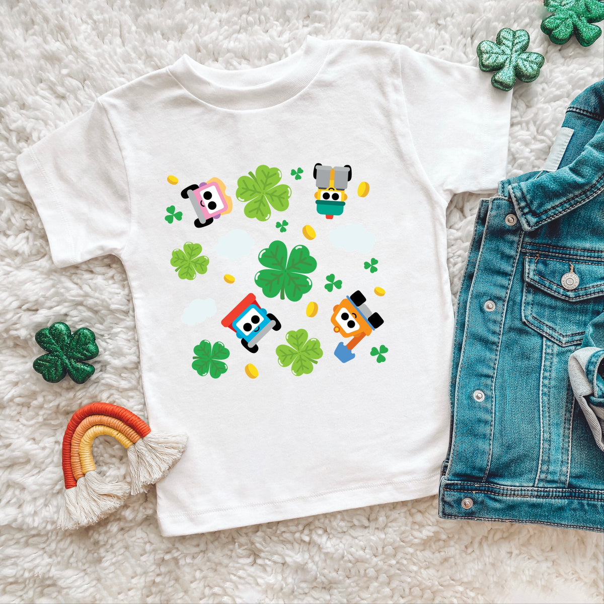 Leo the Truck Clover Collage - Toddler Short Sleeve Graphic T-Shirt