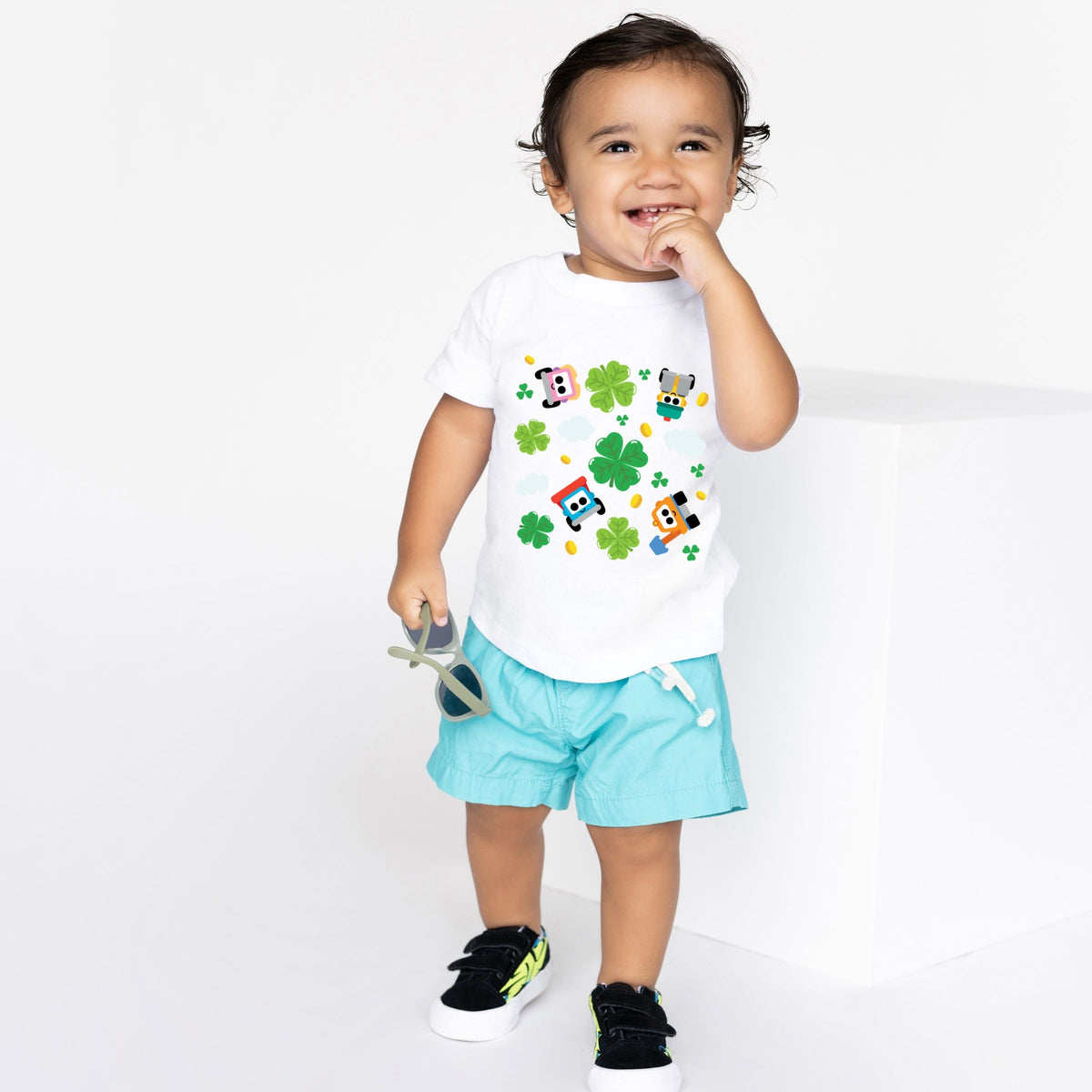 Leo the Truck Clover Collage - Toddler Short Sleeve Graphic T-Shirt