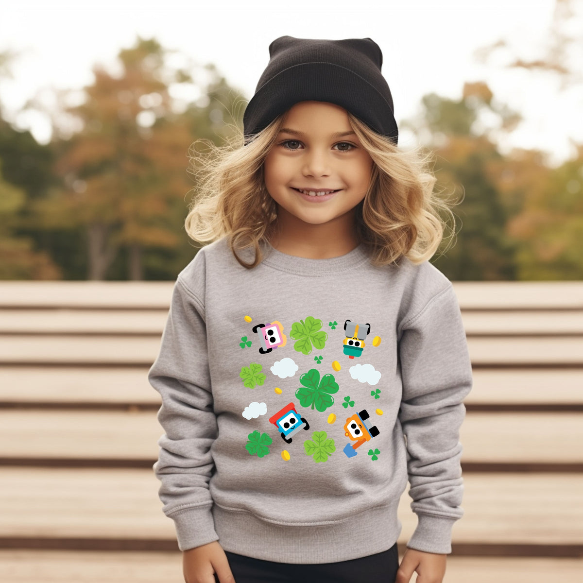 Leo the Truck Clover Collage - Toddler Graphic Sweatshirt