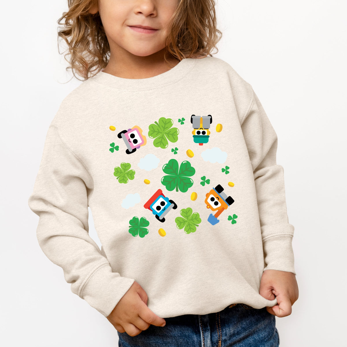 Leo the Truck Clover Collage - Toddler Graphic Sweatshirt