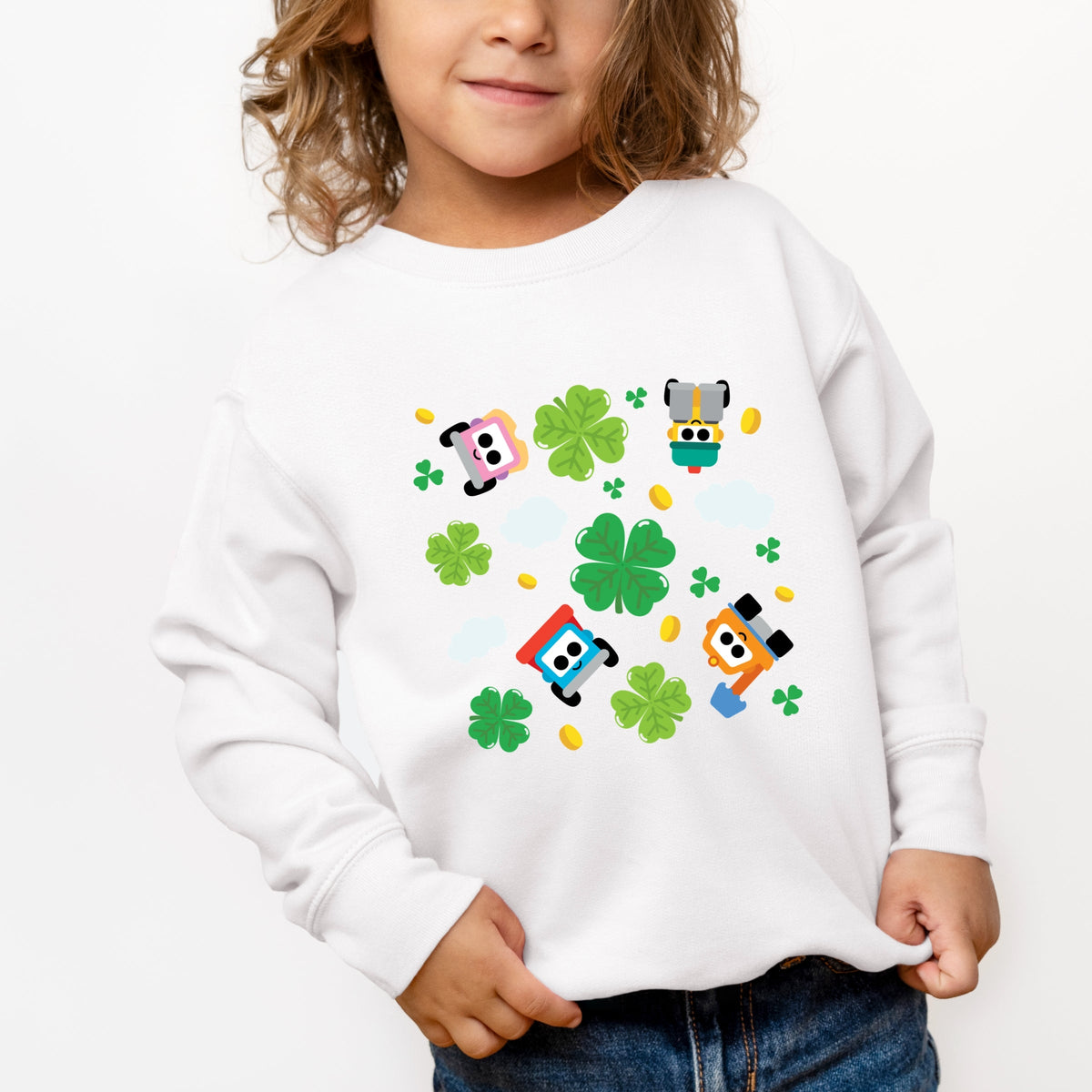 Leo the Truck Clover Collage - Toddler Graphic Sweatshirt