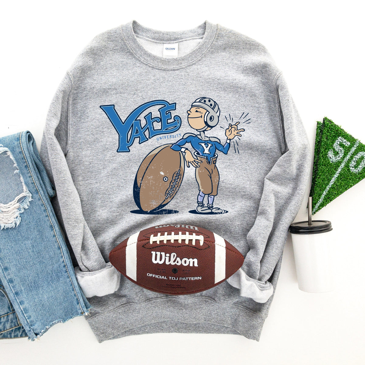 Yale University Football Character - Women's Graphic Sweatshirt