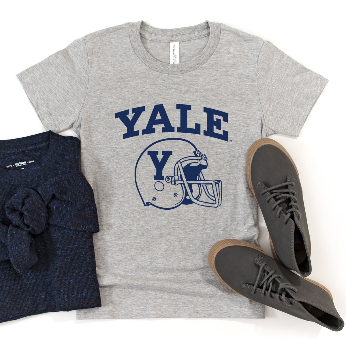 Yale Football Helmet - Youth Short Sleeve Graphic T-Shirt
