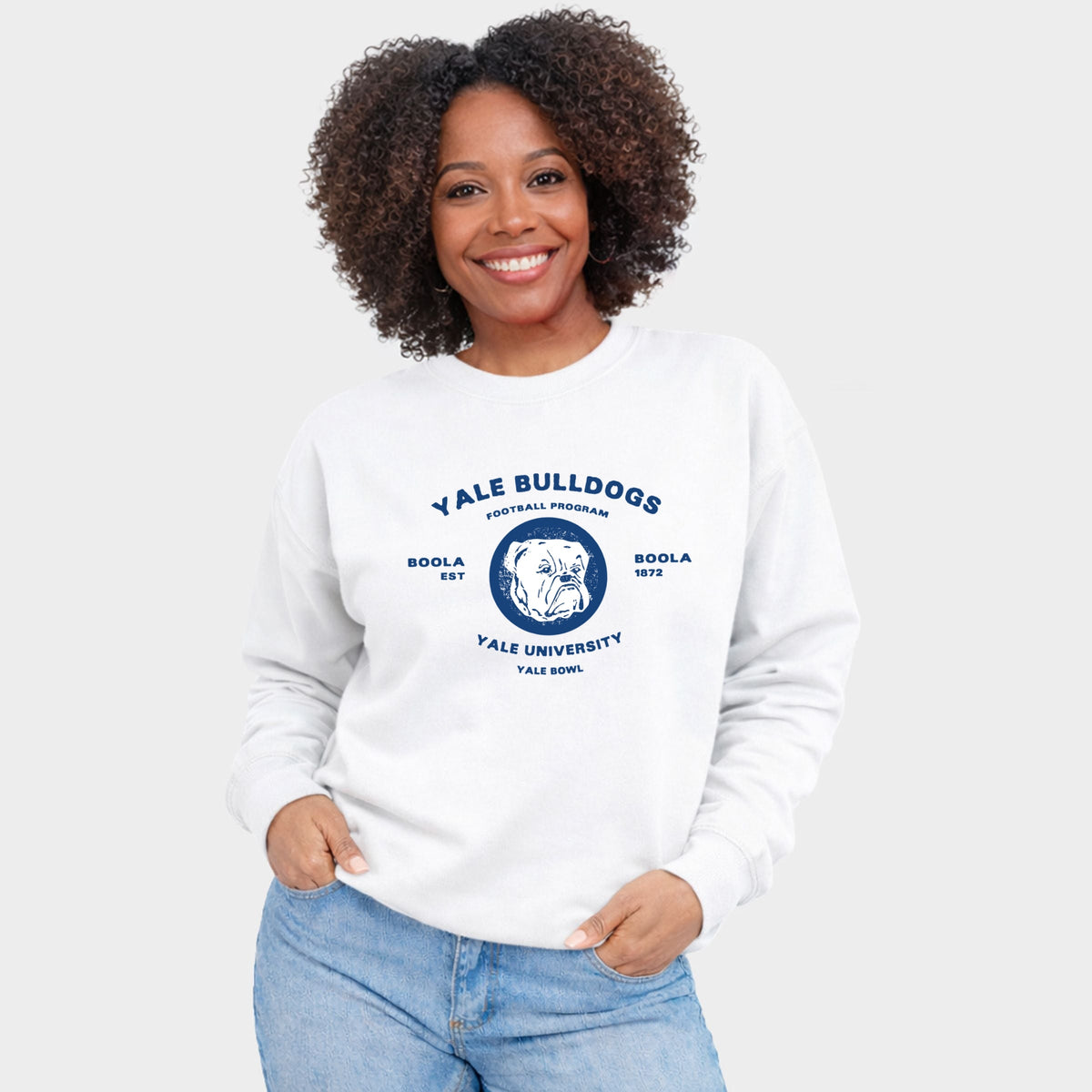 Yale Bulldogs Football Program Arched -  Women's Graphic Sweatshirt