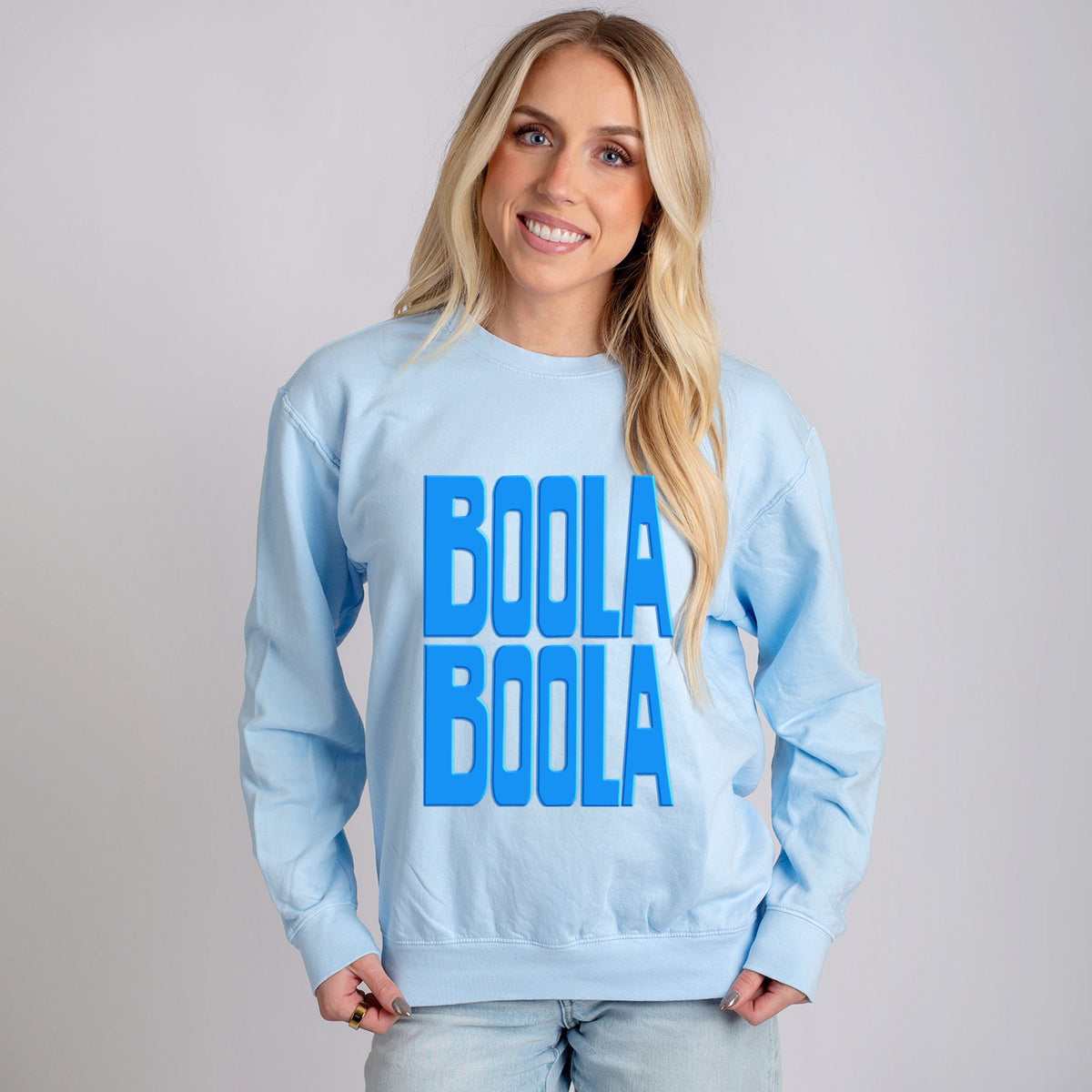 Yale Boola Boola Stacked Puff Print - Women's Lightweight Garment Dyed Sweatshirt