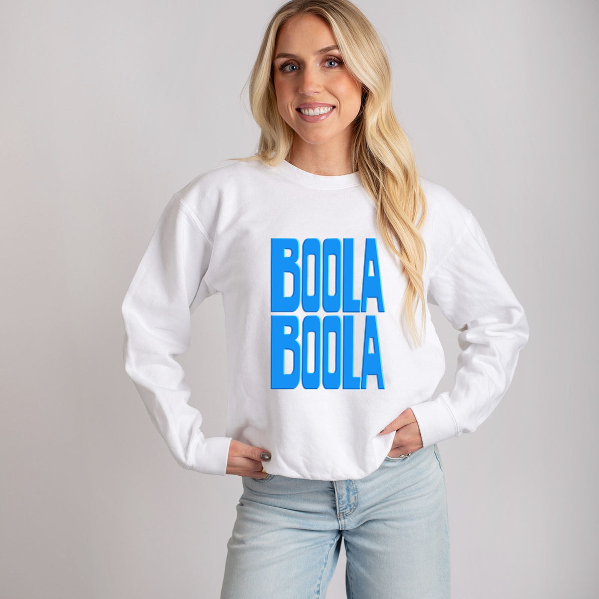 Yale Boola Boola Stacked Puff Print - Women's Lightweight Garment Dyed Sweatshirt