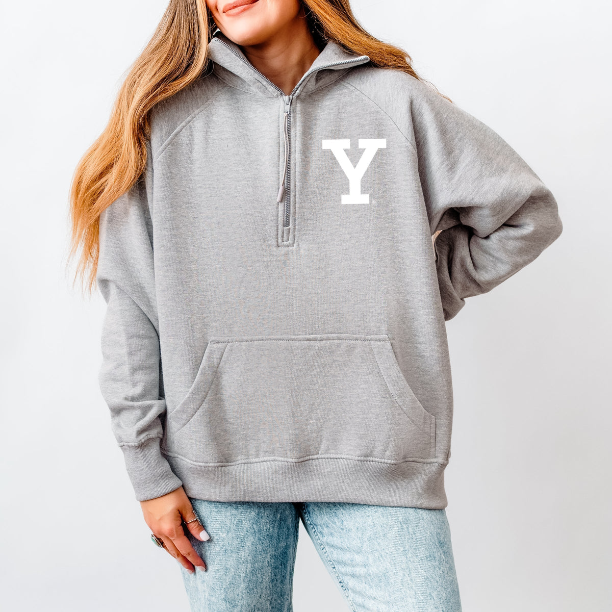 Yale Y - Women's Quarter Zip Fleece Graphic Sweatshirt