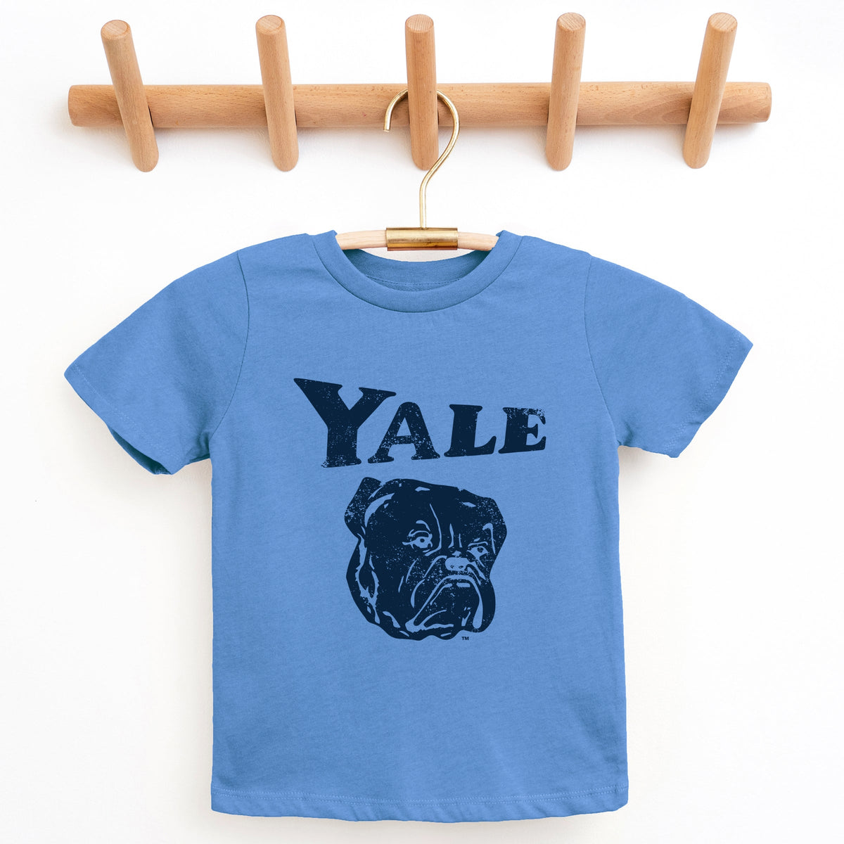 Yale Bulldog Distressed - Youth Short Sleeve Graphic T-Shirt