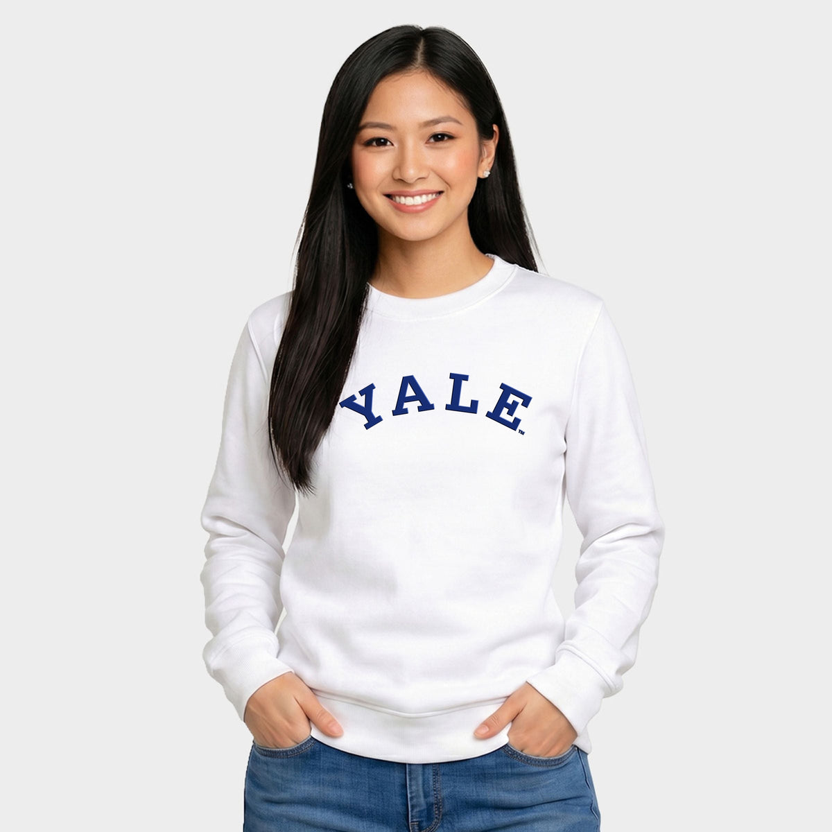 Yale Arched Puff Print -  Women's Graphic Sweatshirt