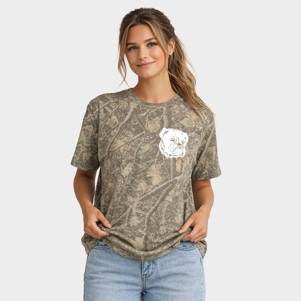 Yale Bulldog Face - Women's Heavyweight Camo Tee