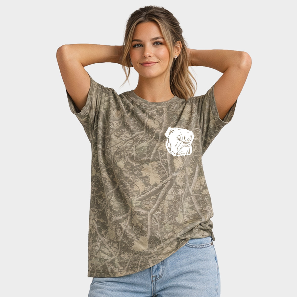 Yale Bulldog Face - Women's Heavyweight Camo Tee