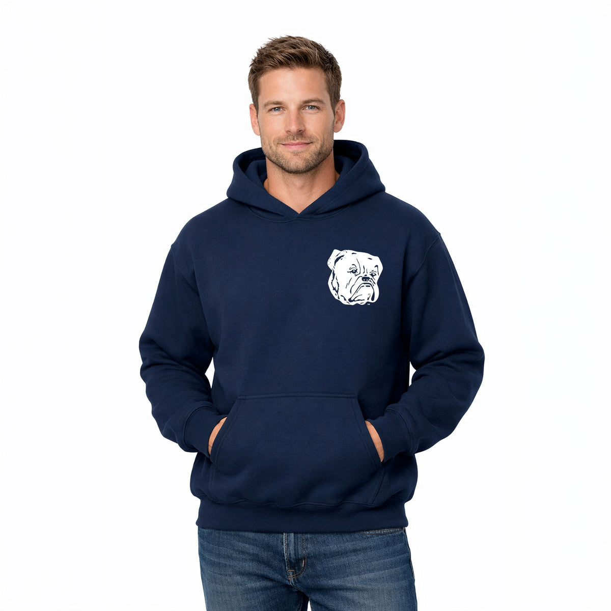 Yale Bulldog Face - Men's Graphic Hoodie