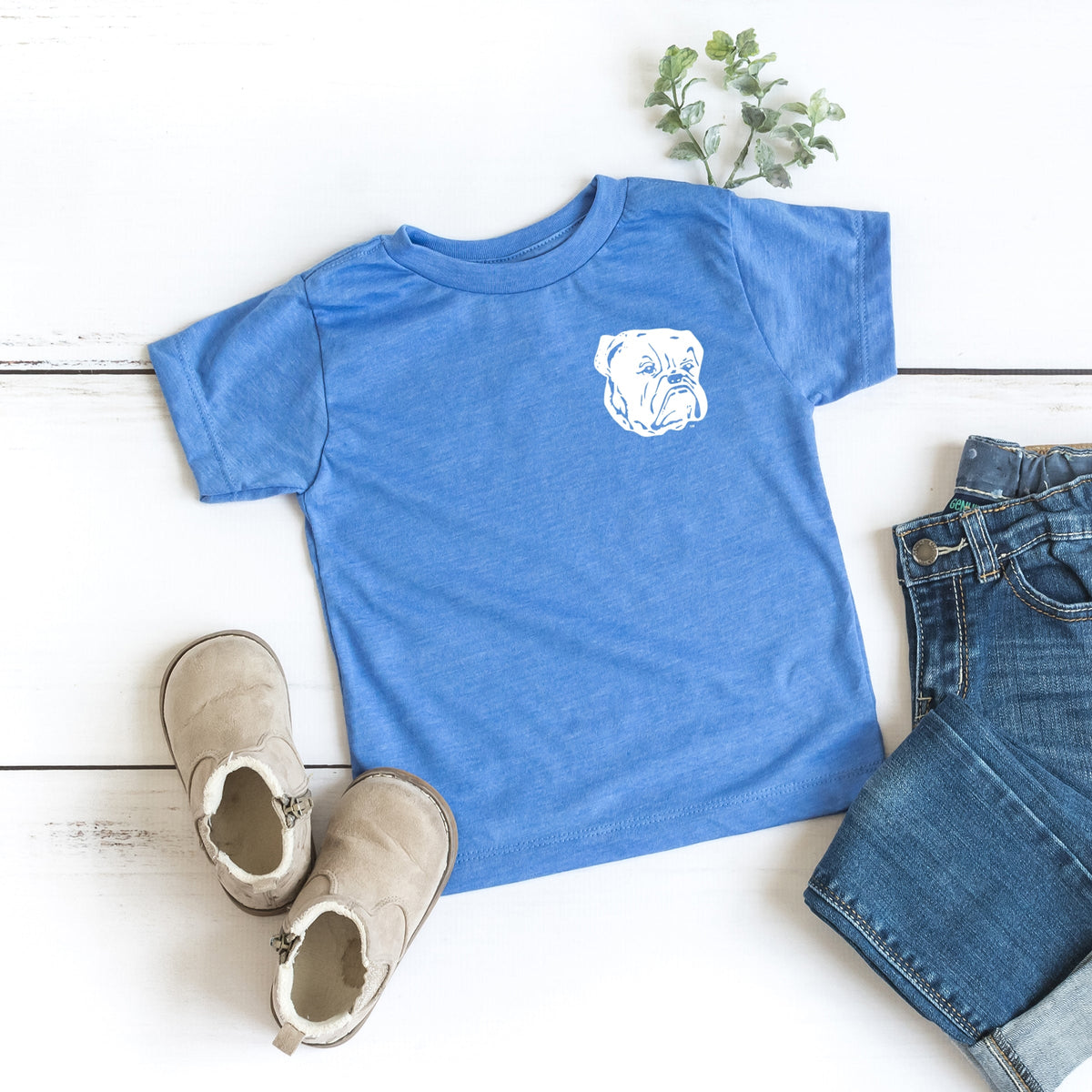 Yale Bulldog Face - Toddler Short Sleeve Graphic T-Shirt