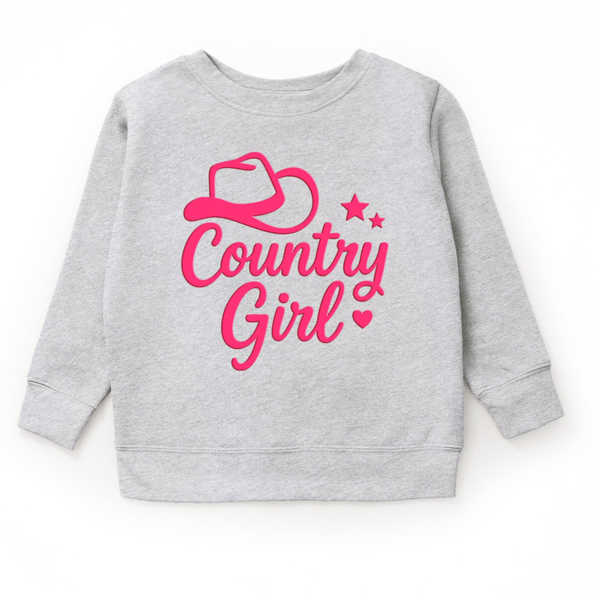 Country Girl Hat Puff Print  - Youth Graphic Sweatshirt