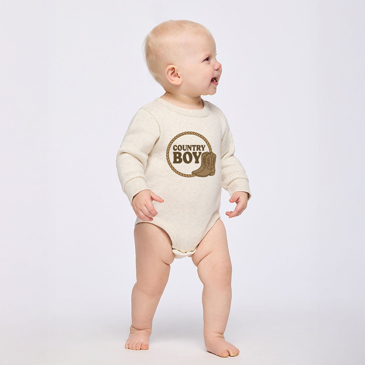 Country Boy Rope and Boots - Infant Fleece BodySuit