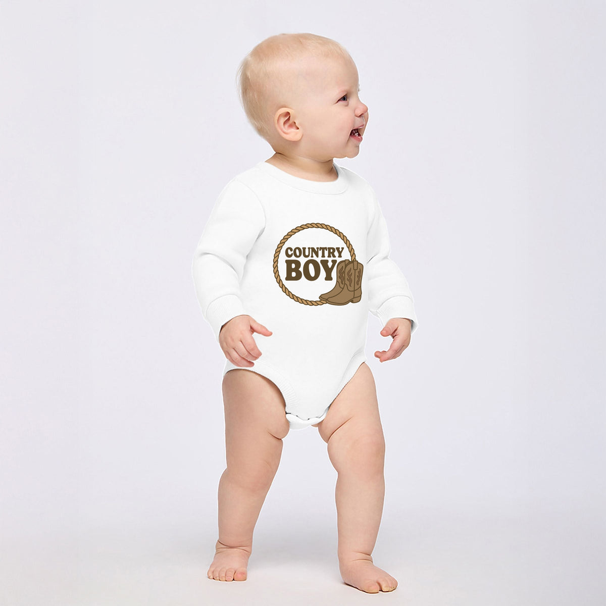 Country Boy Rope and Boots - Infant Fleece BodySuit