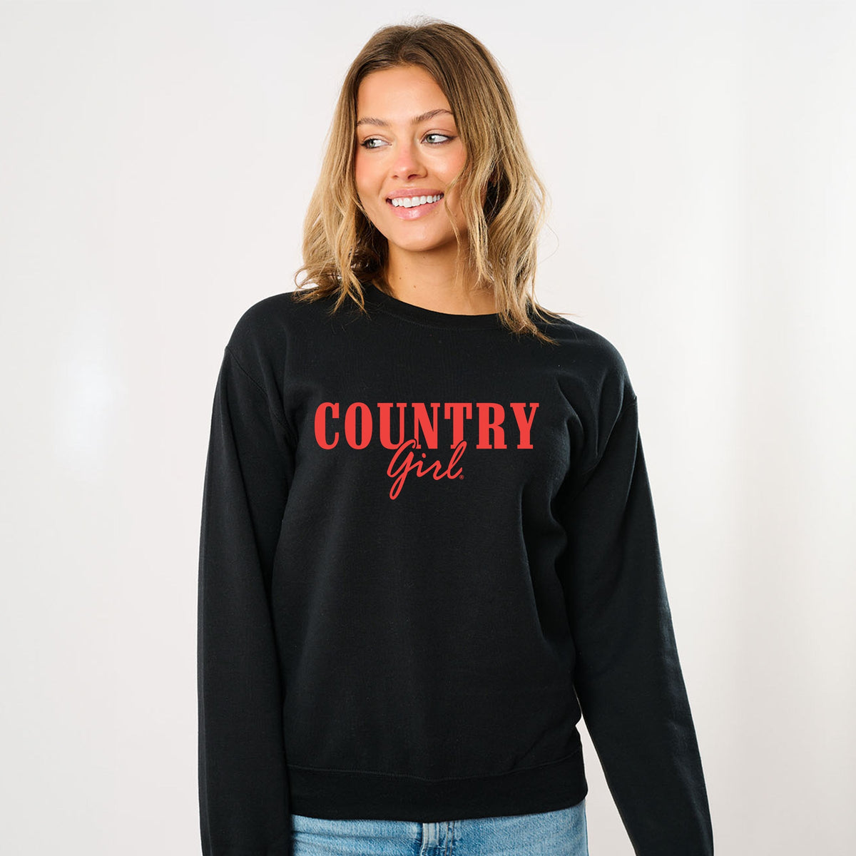 Country Girl Puff Print - Women's Graphic Sweatshirt