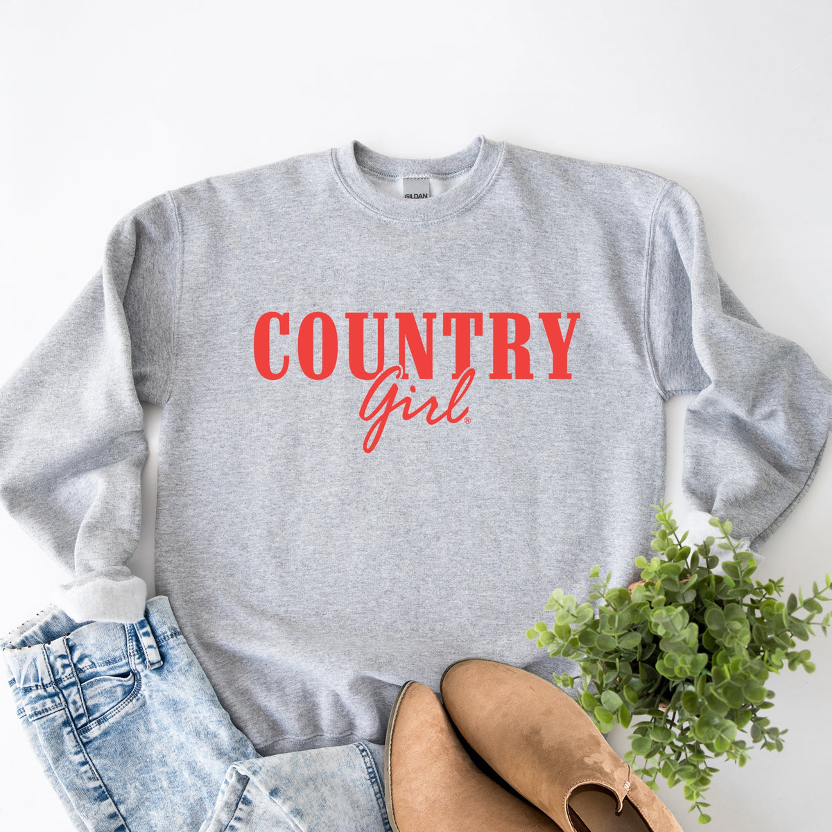 Country Girl Puff Print - Women's Graphic Sweatshirt