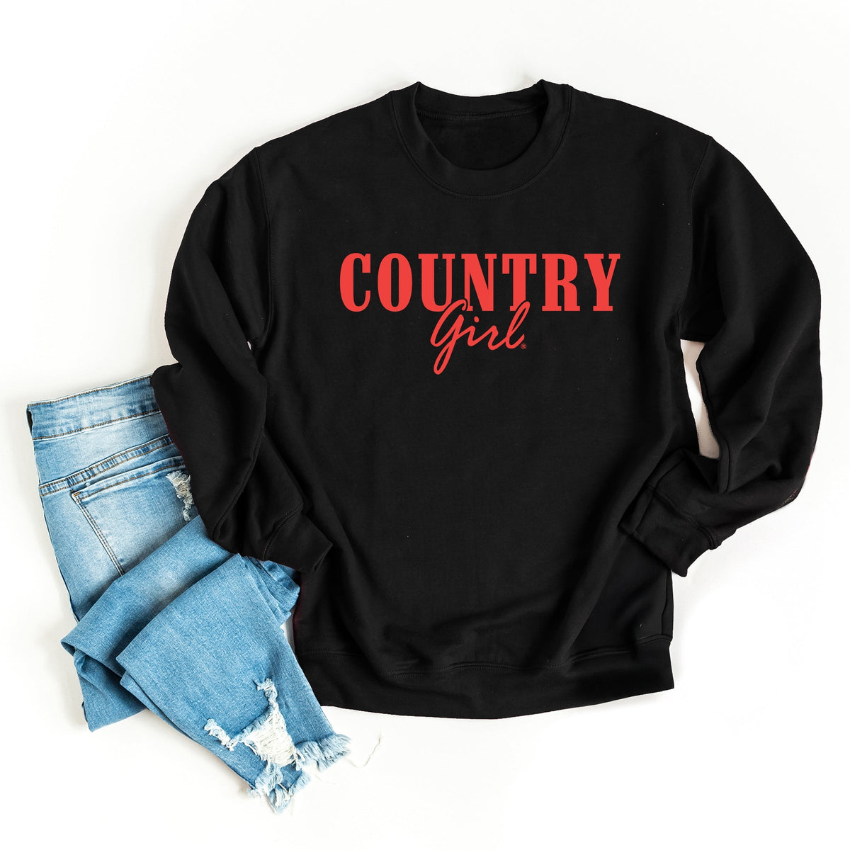 Country Girl Puff Print - Women's Graphic Sweatshirt