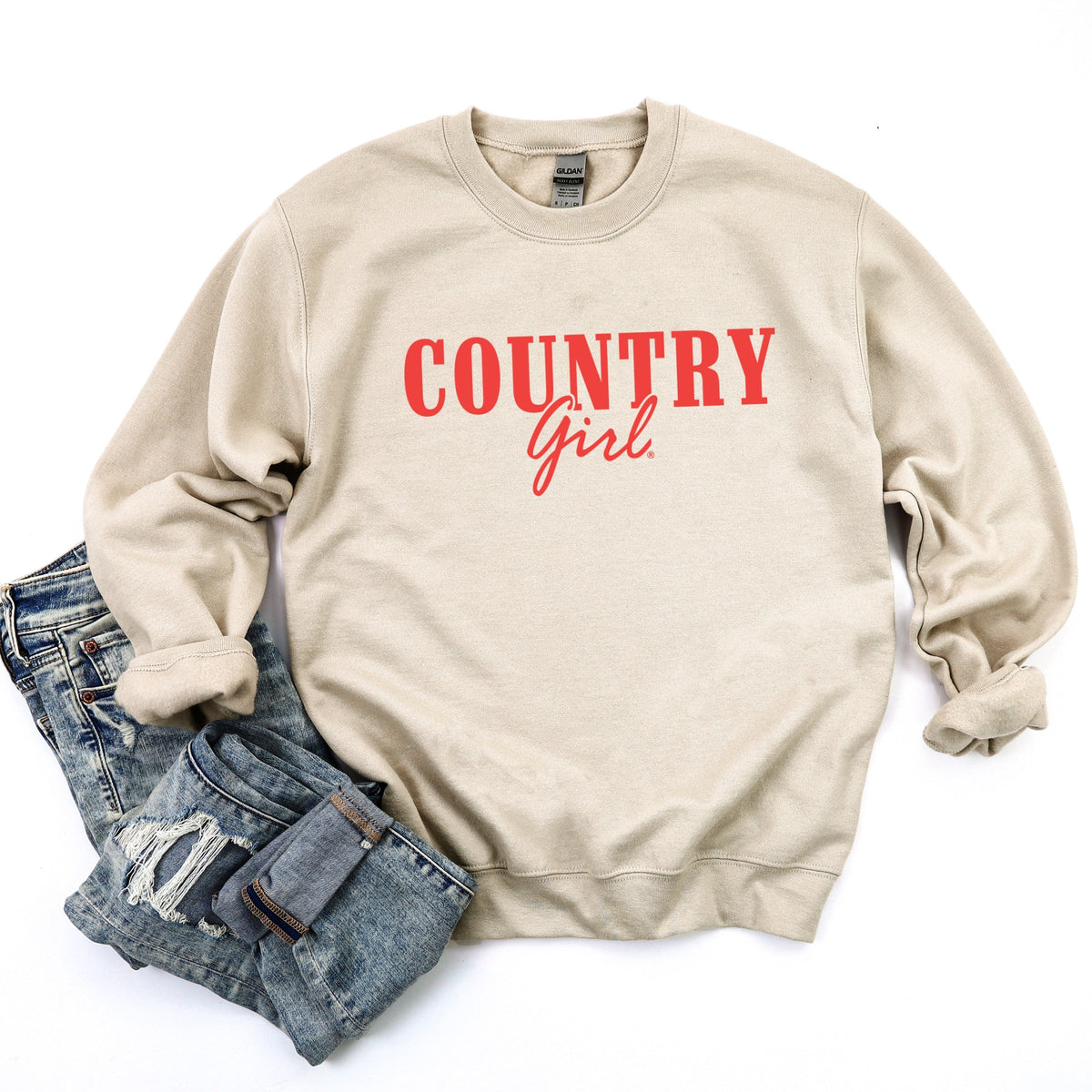 Country Girl Puff Print - Women's Graphic Sweatshirt