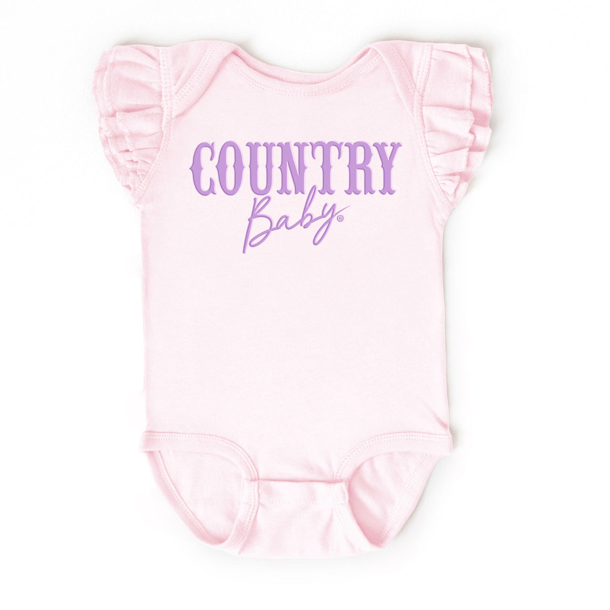 Country Baby Puff Print  - Baby Flutter Sleeve Bodysuit