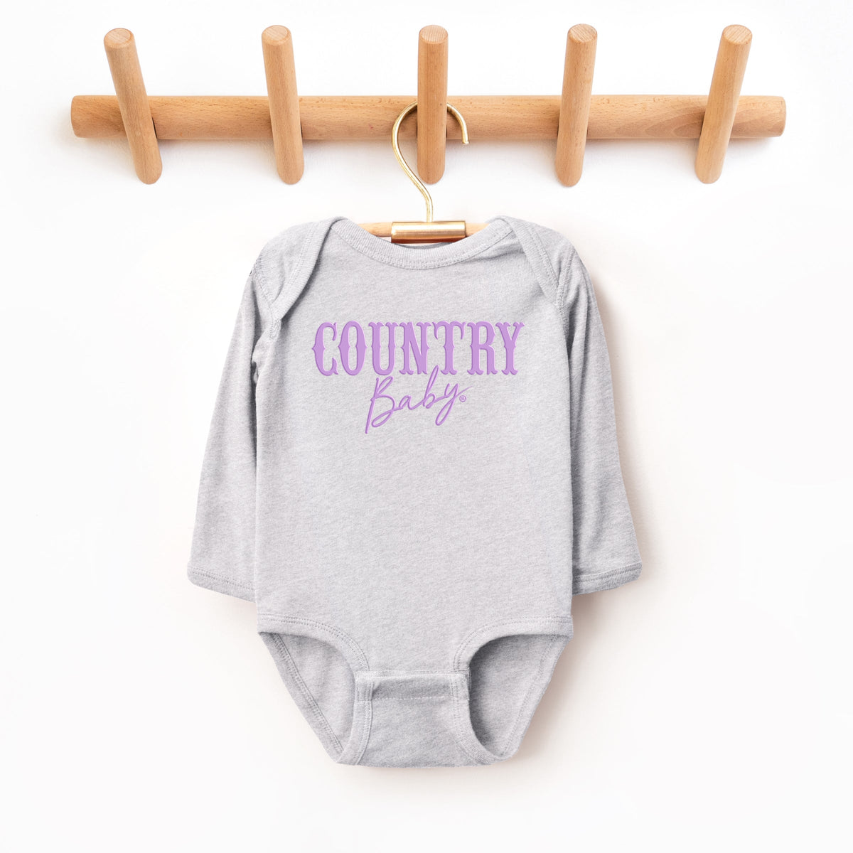 Country Baby Puff Print  - Baby Long Sleeve Bodysuit