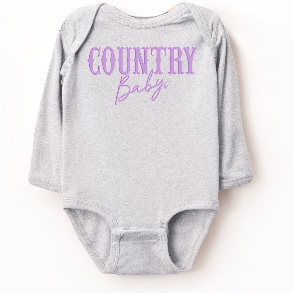 Country Baby Puff Print  - Baby Long Sleeve Bodysuit