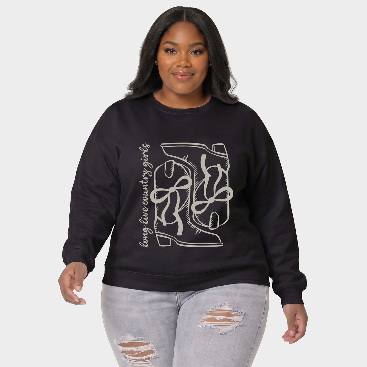 Long Live Country Girls Boots - Women's Plus Sweatshirt