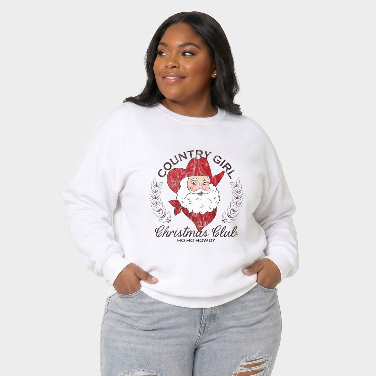 Country Girl Christmas Club - Women's Plus Sized Graphic Sweatshirt