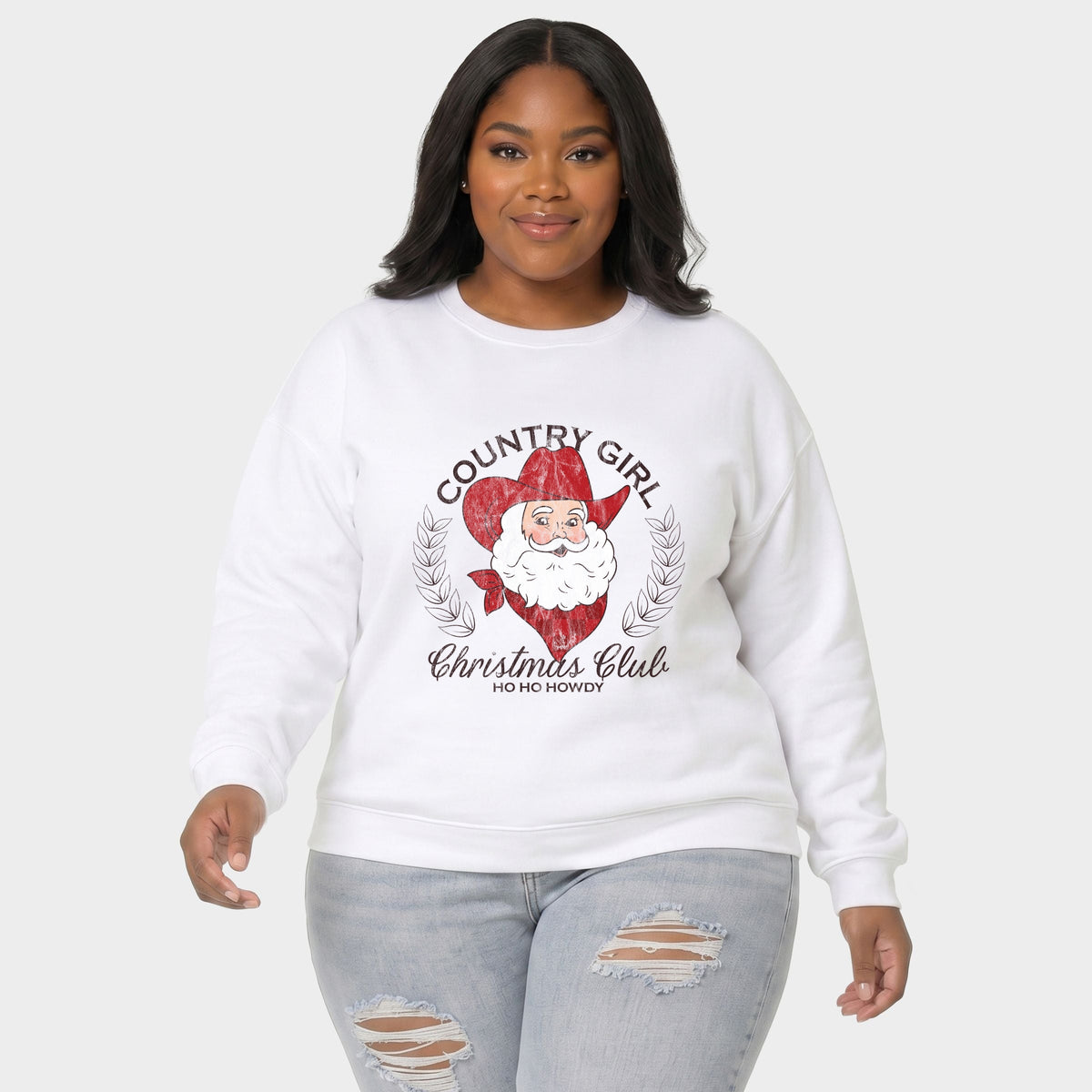 Country Girl Christmas Club - Women's Plus Sized Graphic Sweatshirt