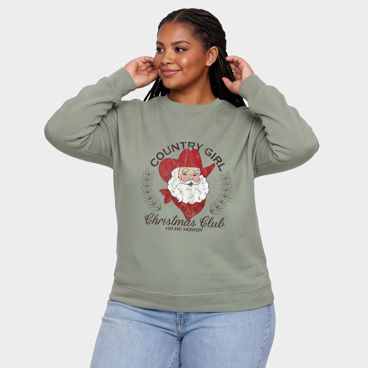 Country Girl Christmas Club - Women's Plus Sized Graphic Sweatshirt
