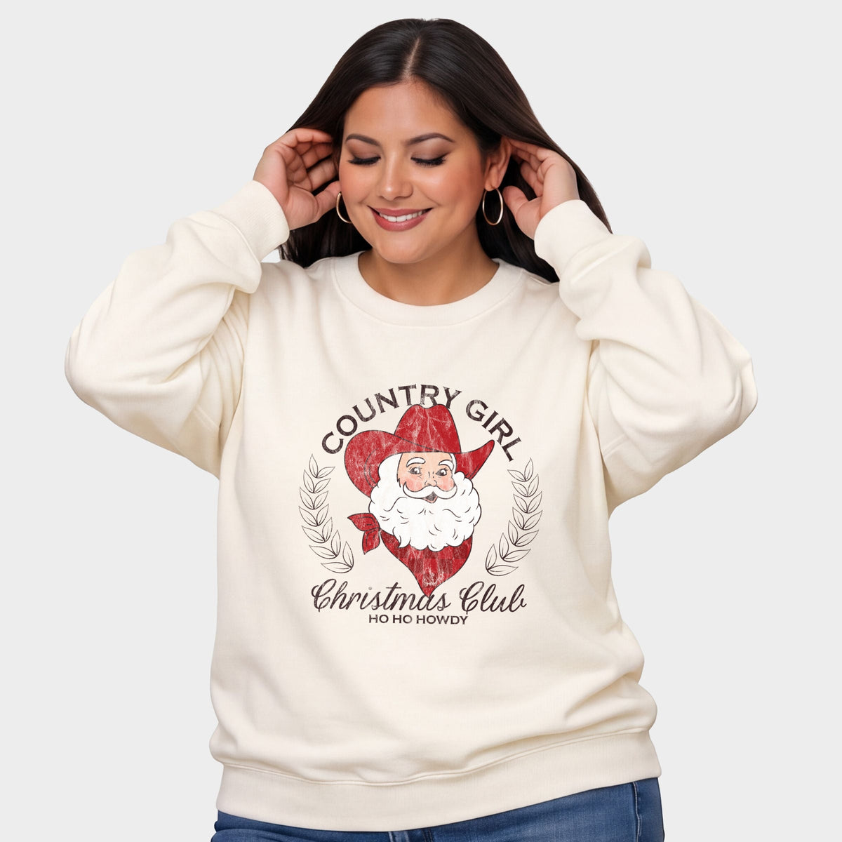 Country Girl Christmas Club - Women's Plus Sized Graphic Sweatshirt