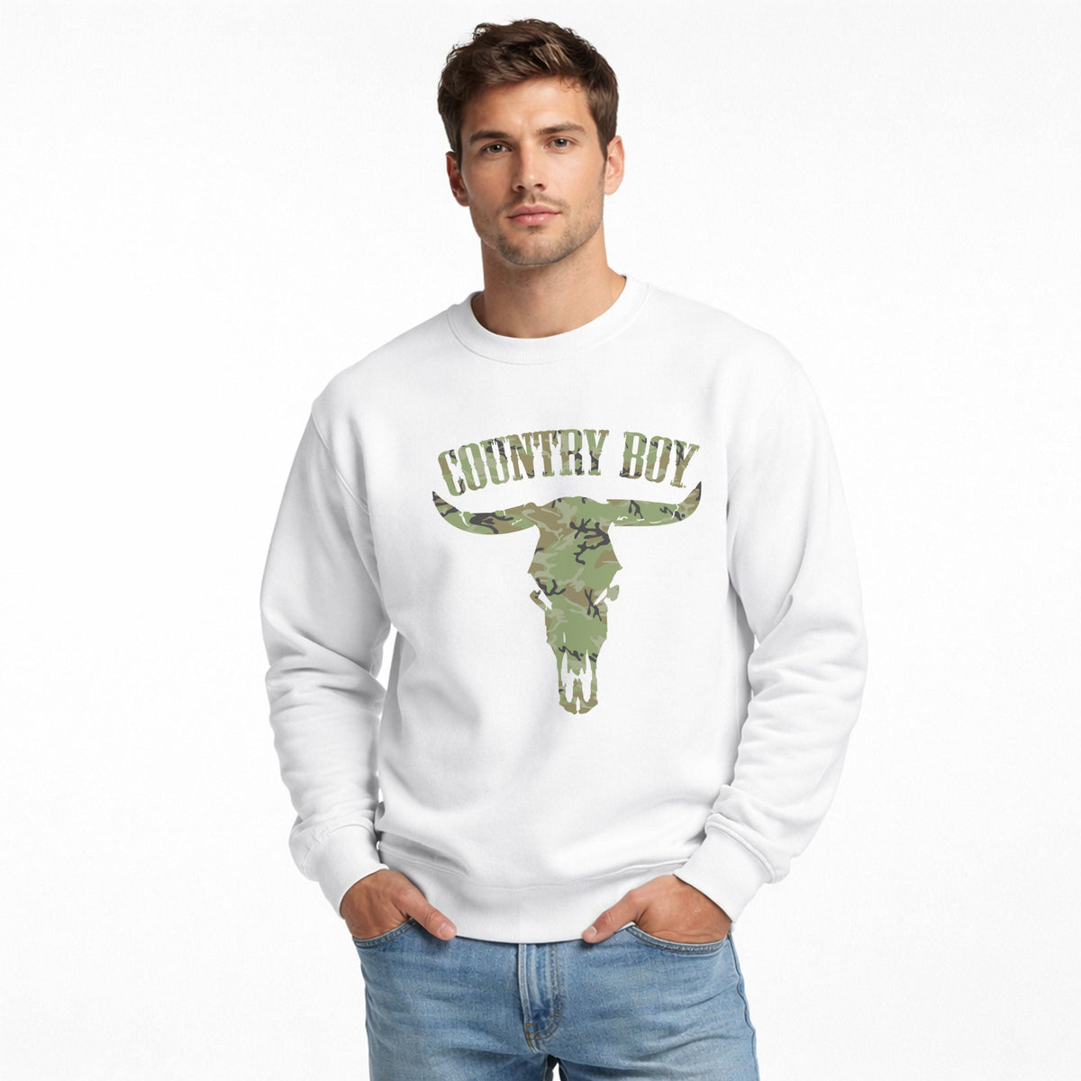 Country Boy® Camo Cow - Men's Graphic Sweatshirt