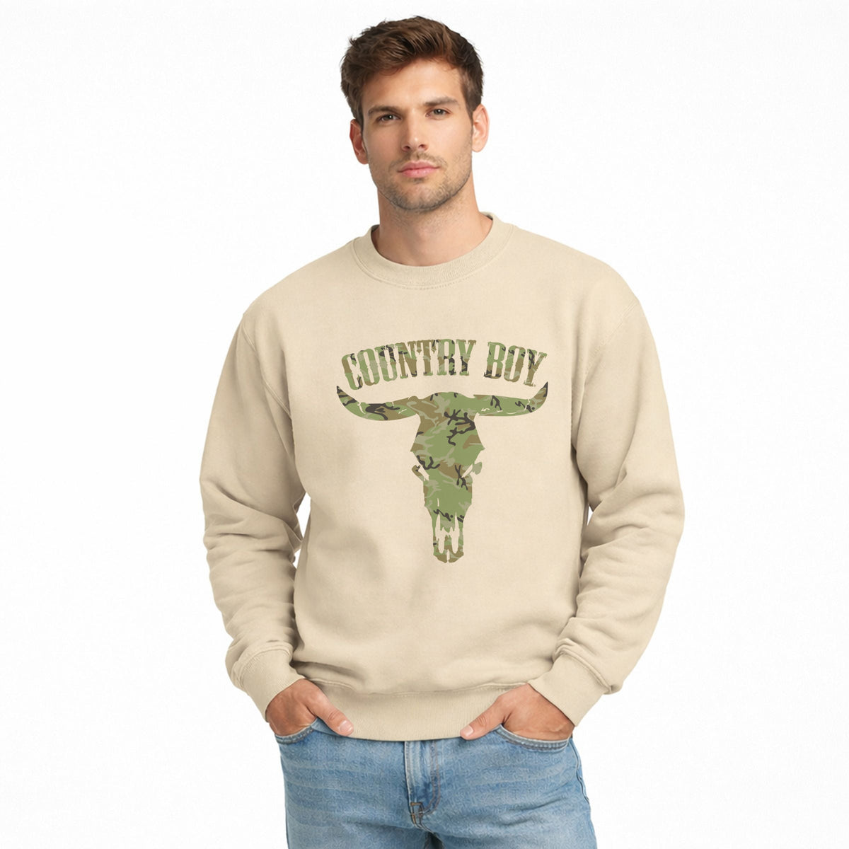 Country Boy® Camo Cow - Men's Graphic Sweatshirt