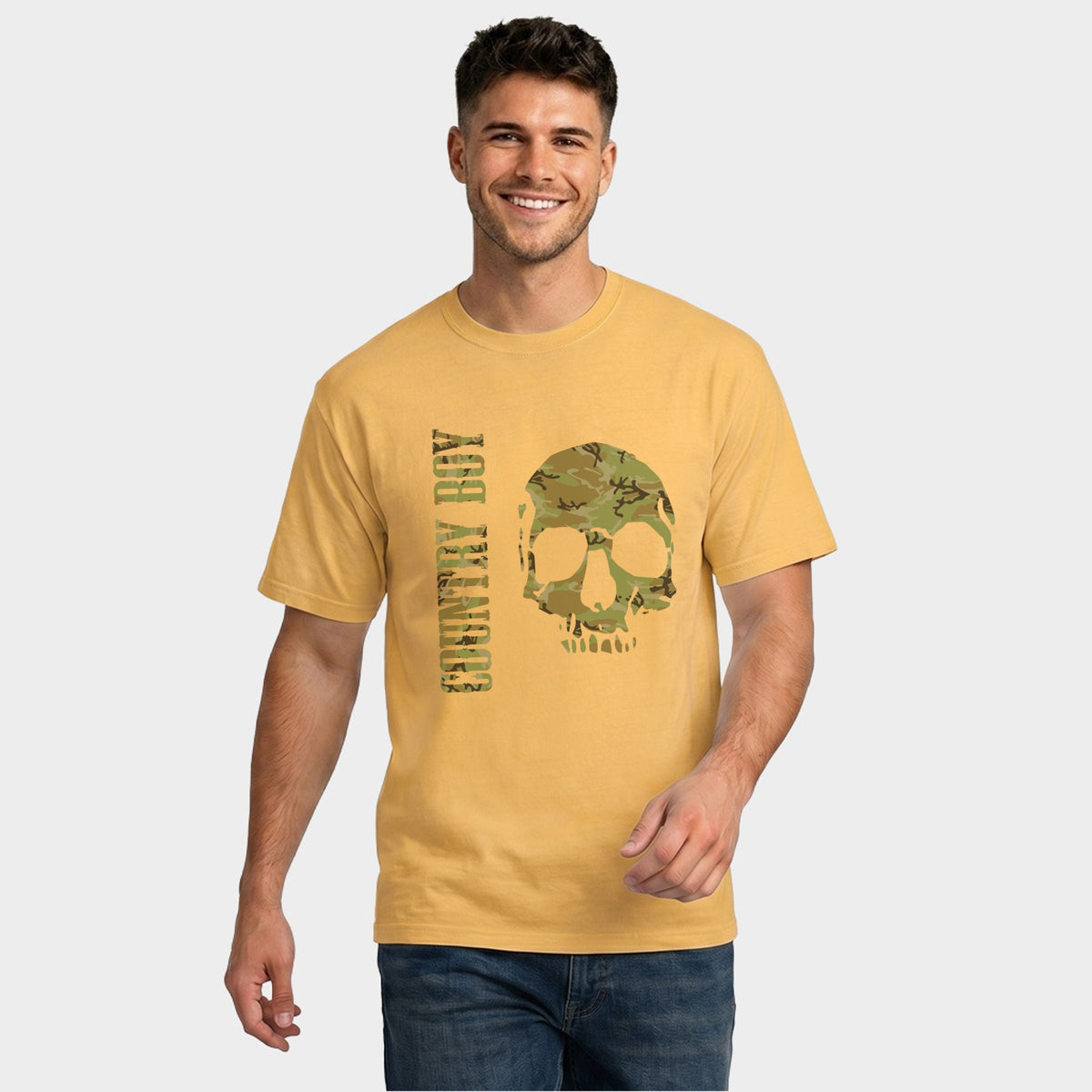 Country Boy® Camo Skull - Men's Garment Dyed Graphic T-Shirt