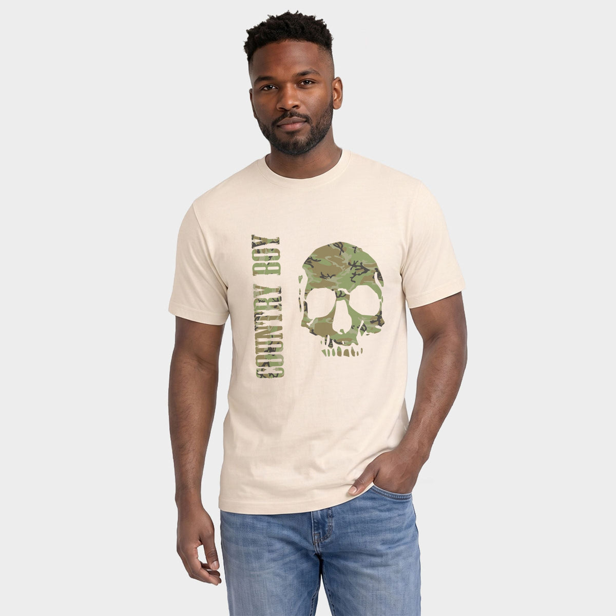 Country Boy® Camo Skull - Men's Garment Dyed Graphic T-Shirt