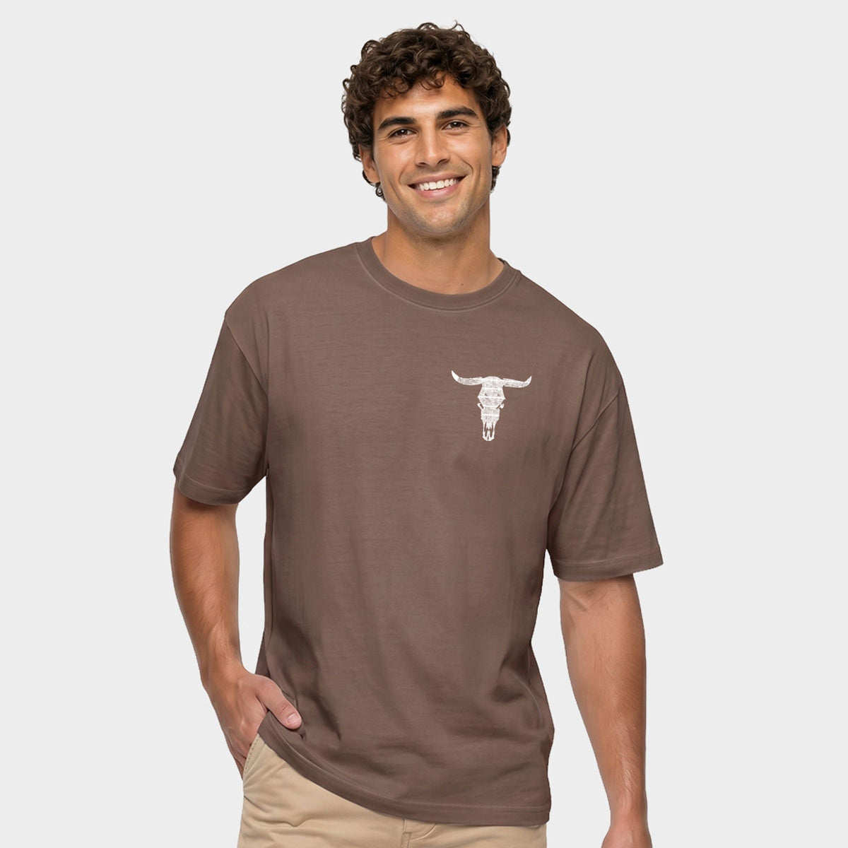 Country Boy® Cow Skull Distressed - Men's Garment Dyed Graphic T-Shirt