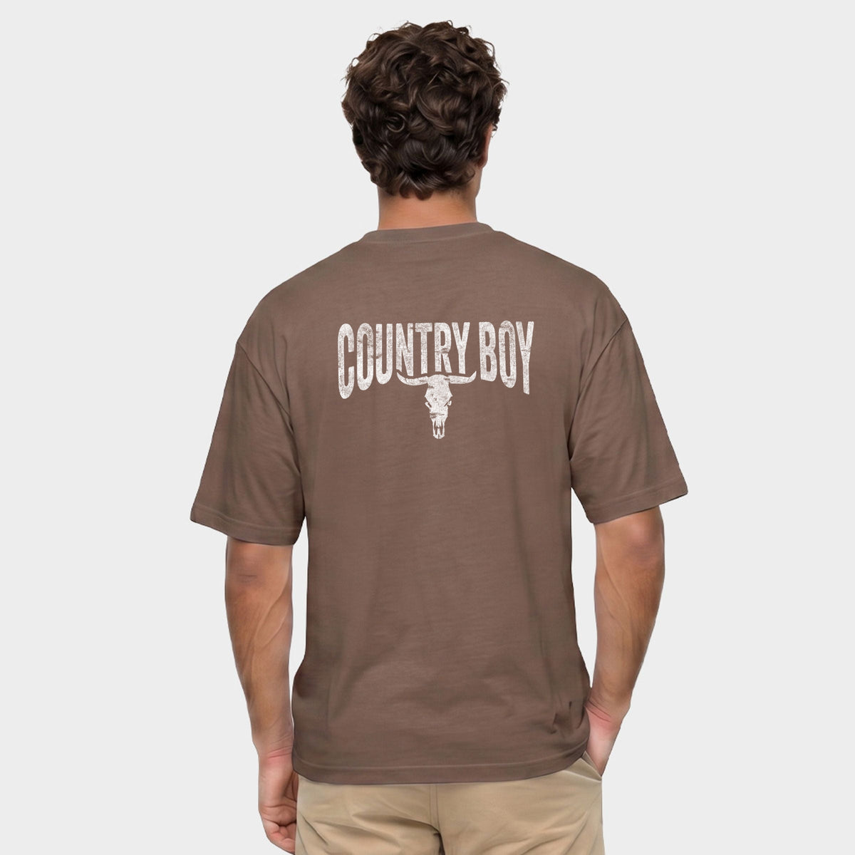 Country Boy® Cow Skull Distressed - Men's Garment Dyed Graphic T-Shirt