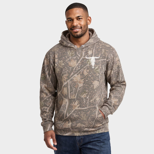Country Boy® Cow Skull Distressed - Men's Camo Hoodie