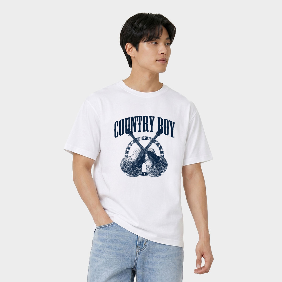 Country Boy® Blue Guitars - Men's Garment Dyed Graphic T-Shirt