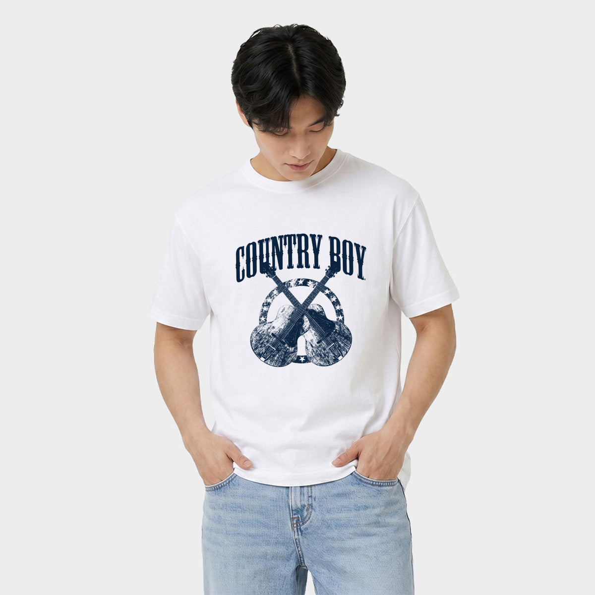Country Boy® Blue Guitars - Men's Garment Dyed Graphic T-Shirt