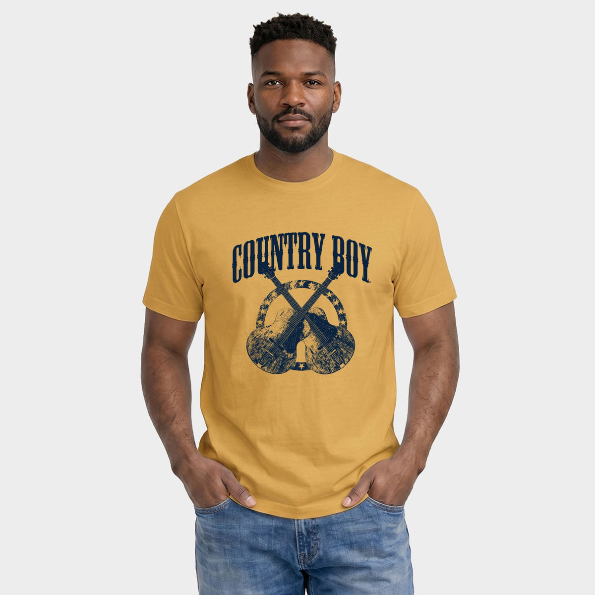 Country Boy® Blue Guitars - Men's Garment Dyed Graphic T-Shirt