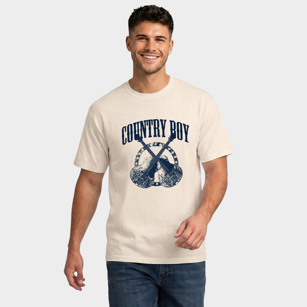 Country Boy® Blue Guitars - Men's Garment Dyed Graphic T-Shirt