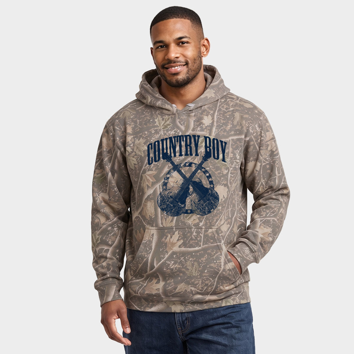Country Boy® Blue Guitars - Men's Camo Hoodie