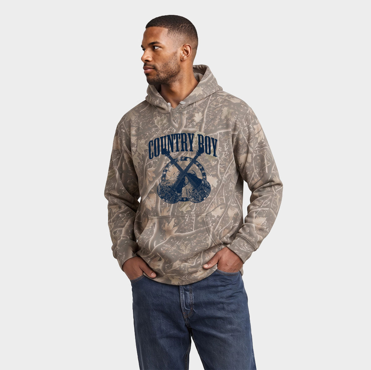 Country Boy® Blue Guitars - Men's Camo Hoodie