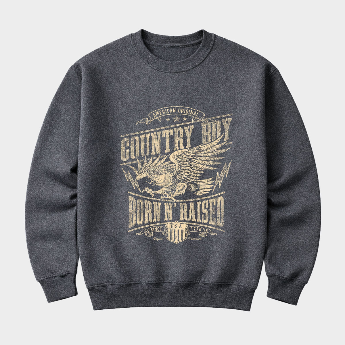 Country Boy® Born N' Raised Eagle - Men's Graphic Sweatshirt