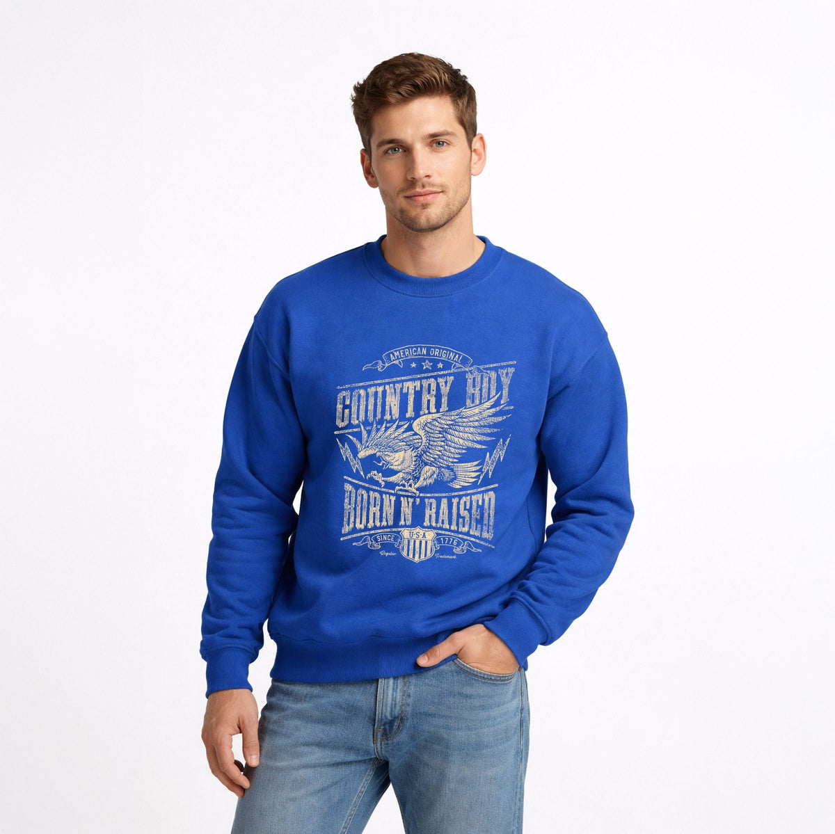 Country Boy® Born N' Raised Eagle - Men's Graphic Sweatshirt
