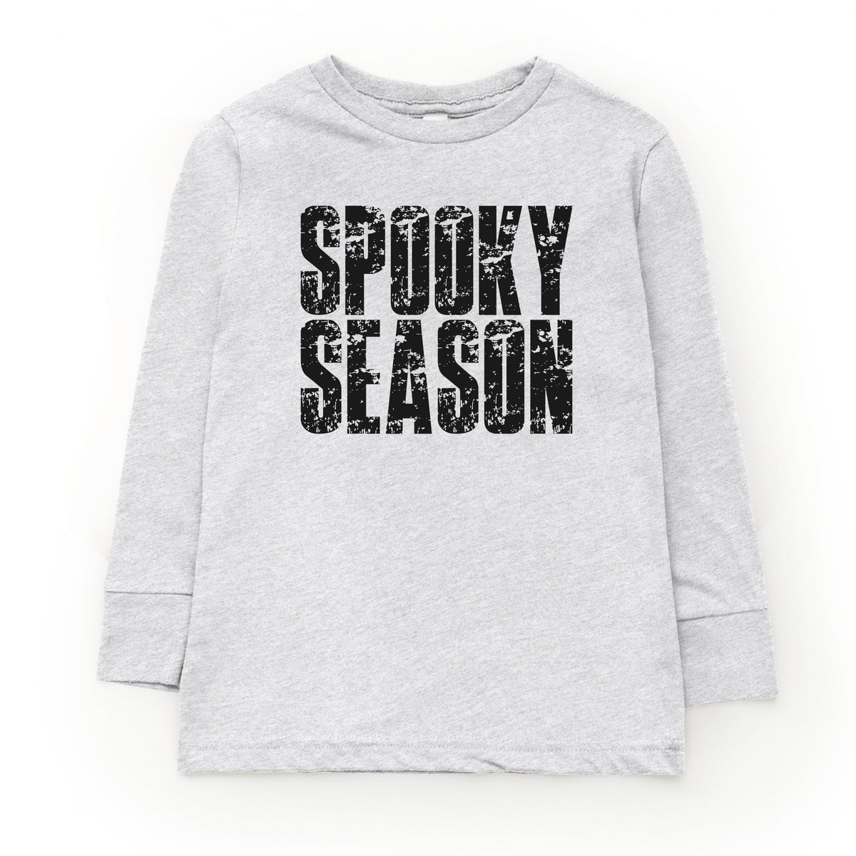 Spooky Season Block Distressed - Youth Long Sleeve Graphic T-Shirt